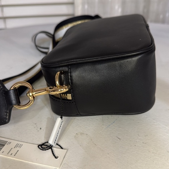 $395 MARC JACOBS Black Flash Leather Crossbody Bag w extra Gold Chain Strap - Picture 11 of 15